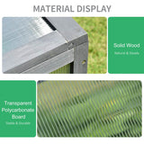 Outsunny Wooden Cold Frame, Small Polycarbonate Greenhouse for Plants with Openable & Tilted Top Cover, Grey, 100 x 65 x 40cm