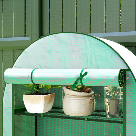 Outsunny Four Shelf Mini Greenhouse - Green