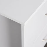 HOMCOM Bedside Table with 2 Drawers, Nightstand with Handles and Elevated Base, Side Table for Bedroom, Living Room, White