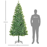 HOMCOM 7FT Indoor Christmas Tree Artificial Decoration Xmas Gift with Metal Stand Branch Tips