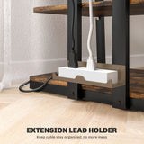 HOMCOM HiFi Stand, with Four Storage Shelves - Rustic Brown