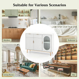 Kitchen Storage Cabinet with 2 Spacious Drawers and 2 Cabinets-White