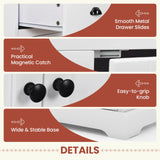 3 Drawers Sideboard Buffet Storage with Adjustable Shelves-White