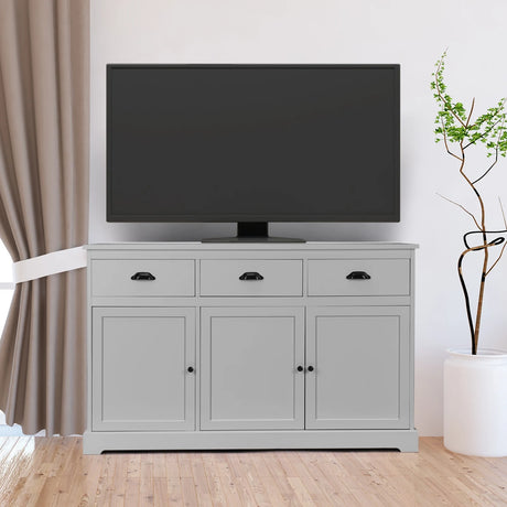 Buffet Sideboard with Cabinets Drawers and Adjustable Shelf-Grey