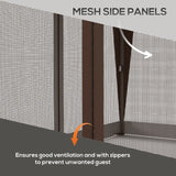 Outsunny 3 x 3(m) Pop Up Gazebo with Mosquito Netting, 1 Person Easy up Marquee Party Tent with 1-Button Push, Double Roof, Carry Bag, Sandbags, Height Adjustable Instant Shelter, Khaki