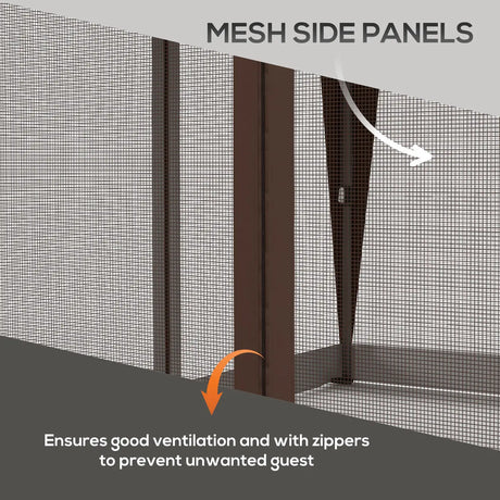 Outsunny 3 x 3(m) Pop Up Gazebo with Mosquito Netting, 1 Person Easy up Marquee Party Tent with 1-Button Push, Double Roof, Carry Bag, Sandbags, Height Adjustable Instant Shelter, Khaki