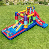 7-in-1 Building Block Inflatable Bounce House with 2 Slides (without Blower)