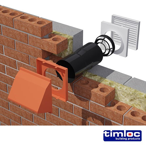 Timloc AeroCore Through-Wall Ventilation Set Cowl and Baffle Brown - 127 x 350 (dia x length)