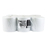 6 x TIMCO Centrefeed Rolls - White - 150m x 175mm