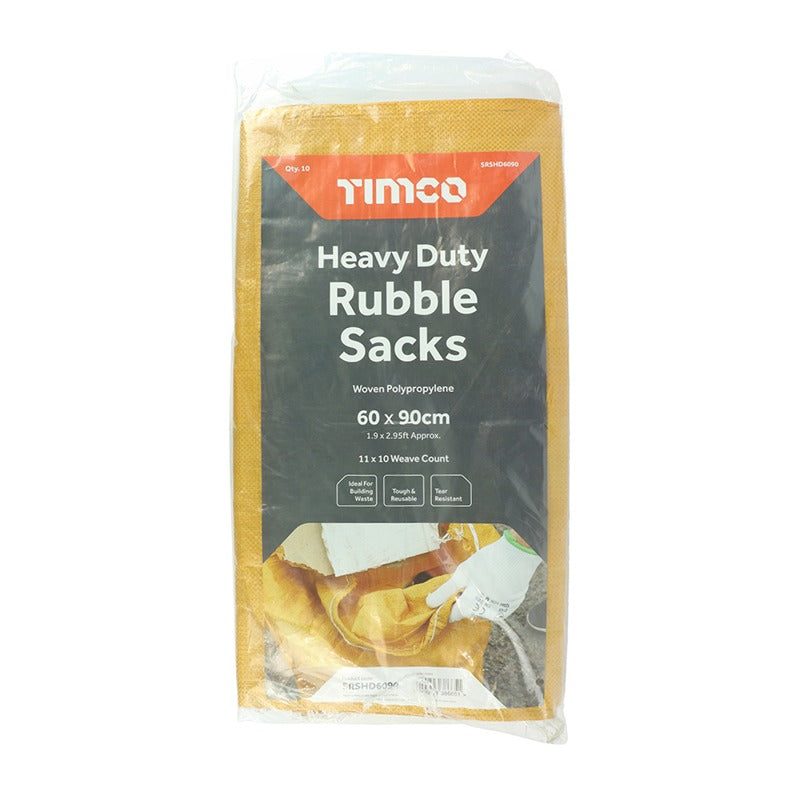 10 x TIMCO Heavy Duty Rubble Sacks - 60 x 90cm