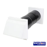 Timloc AeroCore Through Wall Vent Set with Cowl and Baffle White - 127 x 350 (dia x length)