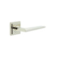 Mayfair Door Handle on Square Stepped Rose Polished Nickel