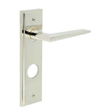 Mayfair Door Handle Din Bathroom Backplate Polished Nickel