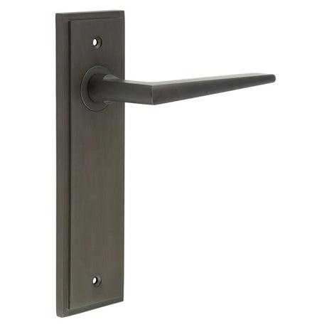 Mayfair Door Handle Latch Backplate Dark Bronze