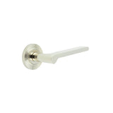 Fitzrovia Door Handles Reeded Rose Polished Nickel