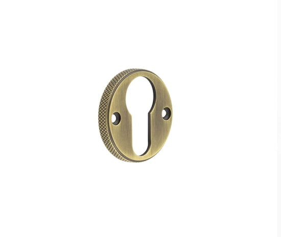 Burlington Westbourne Knurled Euro Profile Escutcheon Antique Brass