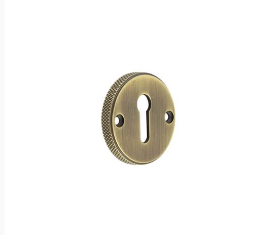 Burlington Westbourne Knurled Standard Keyway Escutcheon Antique Brass
