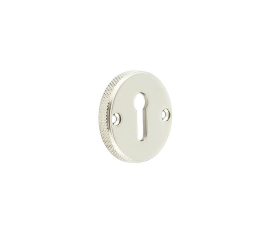 Burlington Westbourne Knurled Standard Keyway Escutcheon Polished Nickel