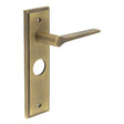 Knightbridge Door Handle Bathroom Backplate Antique Brass