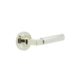 Westminster Door Handles Stepped Rose Polished Nickel