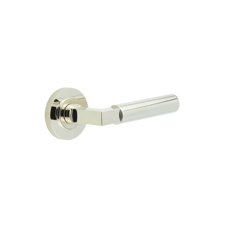 Westminster Door Handles Knurled Rose Polished Nickel