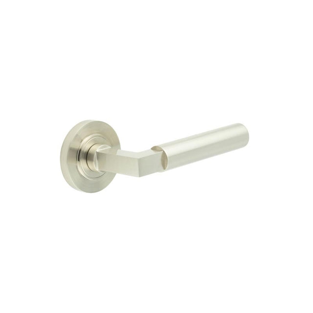 Westminster Door Handles Plain Rose Satin Nickel