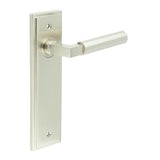 Westminster Door Handle Latch Backplate Satin Nickel