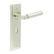 Westminster Door Handle Lock Backplate Satin Nickel