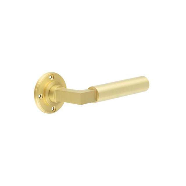 Westminster Door Handles No Rose Satin Brass