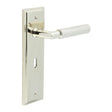 Piccadilly Door Handle Lock Backplate Polished Nickel