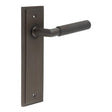 Piccadilly Door Handle Latch Backplate Dark Bronze