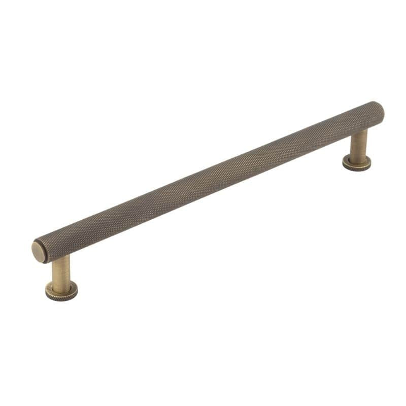 Burlington Piccadilly Knurled Cabinet Handles 224mm Antique Brass