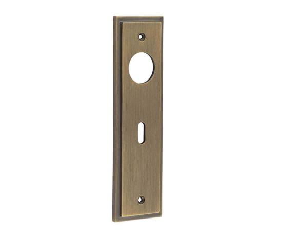 Burlington II Lever Plate Choices Lock Antique Brass