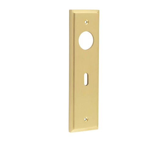Burlington II Lever Plate Choices Lock Satin Brass