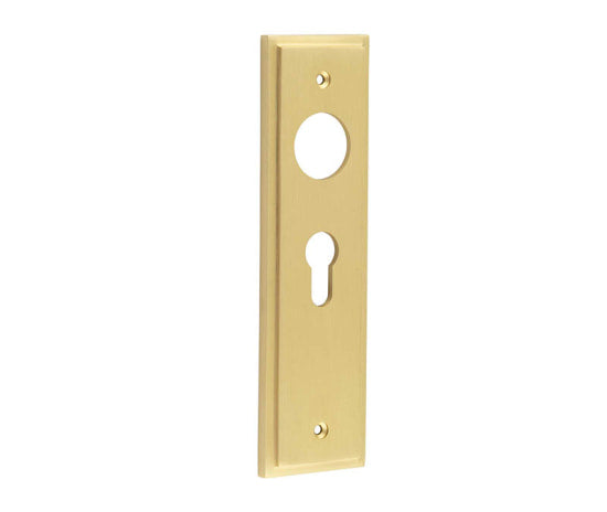 Burlington II Lever Plate Choices Euro Satin Brass