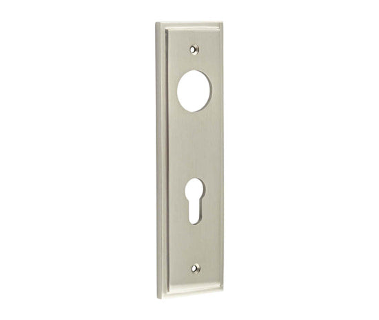 Burlington II Lever Plate Choices Din Euro Satin Nickel