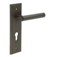 Richmond Door Handle Din Euro Backplate Dark Bronze