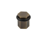 Burlington Hexagonal Floor Mounted Doorstops Antique Brass