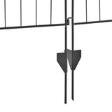 Outsunny Set of 2 Decorative Garden Fence, 8 Panels Metal Picket Fence, Versatile Shapes for Patio Lawn, 365cm x 112cm, Black