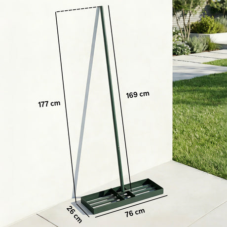 Outsunny Lawn Levelling Rake, 76 x 26 cm Lawn Leveller Lute with 169 cm Handle for Grass Soil Sand Yard Golf Course