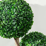 HOMCOM Decorative Artificial Tree Boxwood Ball Topiary Tree in Pot Fake Plant for Home Indoor Outdoor Decor, 90 cm, Dark Green