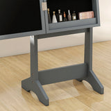 HOMCOM Freestanding Mirrored Jewellery Storage Cabinet - Grey