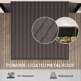 Outsunny 3 x 3(m) Garden Pergola with Waterproof Metal Roof, Lean to Pergola Hardtop Gazebo, Wind-resistant Outdoor Sun Shade, Easy to Assemble