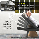 Outsunny Outdoor PE Rattan Sun Lounger, Folding Wicker Garden Lounger Recliner with 4-Level Adjustable Backrest, Rolling Sunbed Lounge Chair with Wheels, Non-Slip Legs for Balcony, Beach, Black