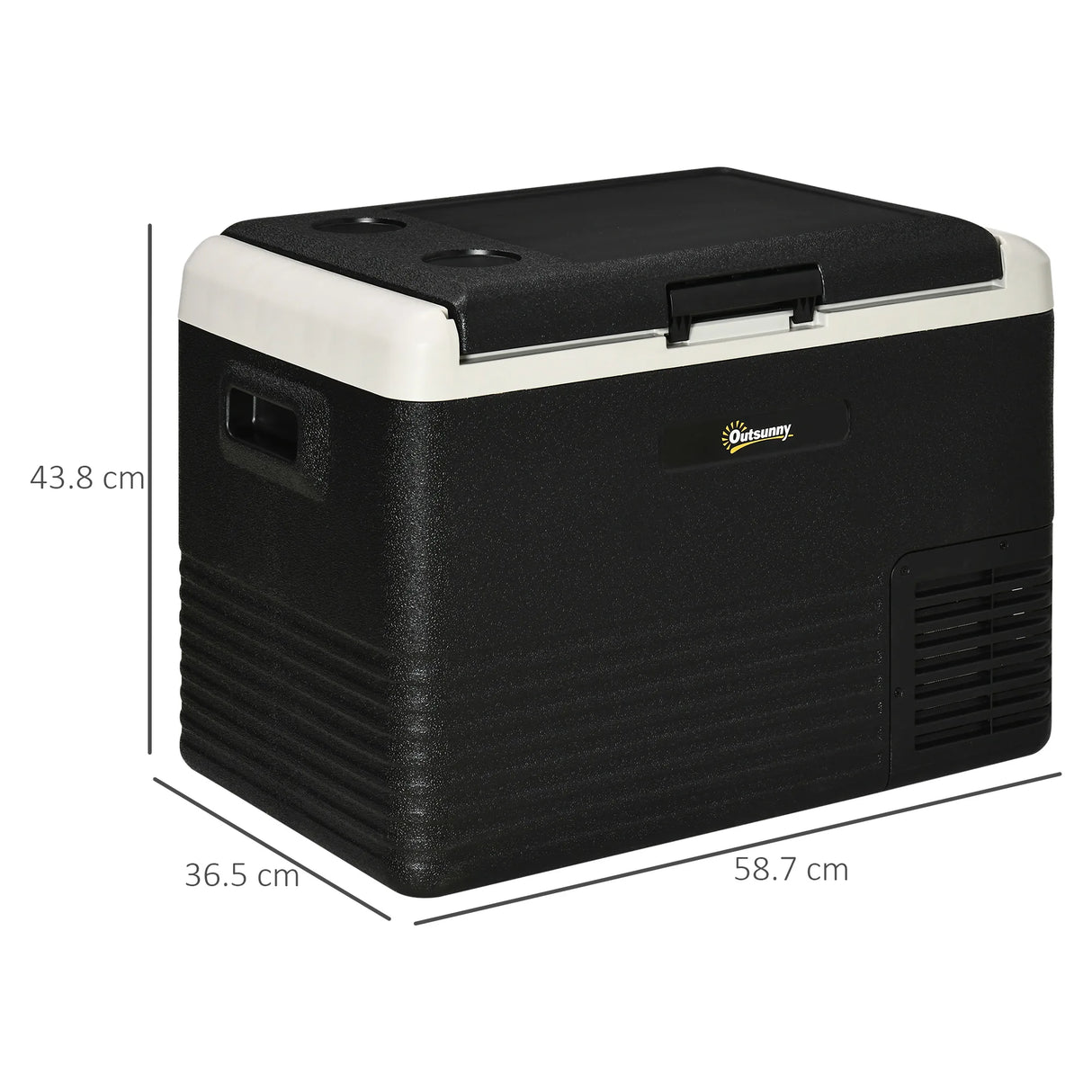 Outsunny 40L Portable Car Refrigerator - Grey and Black