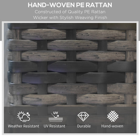 Outsunny Outdoor Sun Lounger, Rattan Wicker Chaise Recliner with 5-Level Adjustable Backrest and 2 Wheels