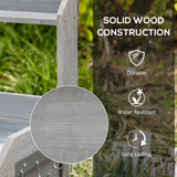 Outsunny Garden Potting Table with Storage, Workbench, Metal Top, Storage Shelves & Hooks for Patio, Courtyard, Wooden