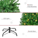 HOMCOM 5FT Christmas Tree Warm White LED Light Holiday Home Decoration, Green