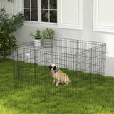 PawHut 8 Panel DIY Dog Pen with Door, for Dogs, Small Animals, Indoor/Outdoor Use, 76cm High