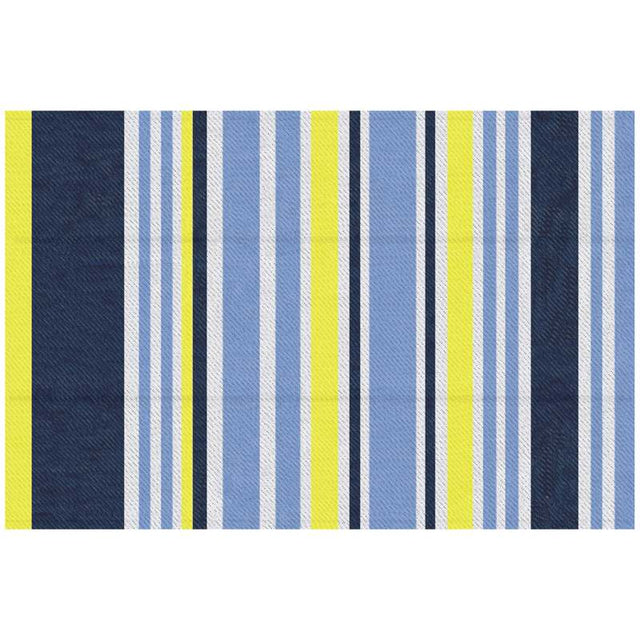 Outsunny Reversible Outdoor Rug, Waterproof Plastic Straw Mat for Backyard, Deck, RV, Picnic, Beach, Camping, 121 x 182 cm, Dark Blue and Yellow